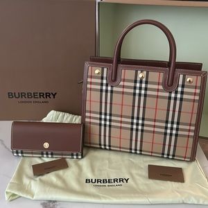 Burberry Titled Checked Canvas Handbag & Wallet